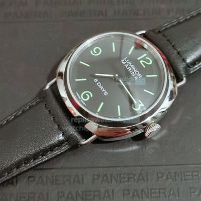 Panerai Luminor Marina Replica Watch Black Leather Strap 45MM